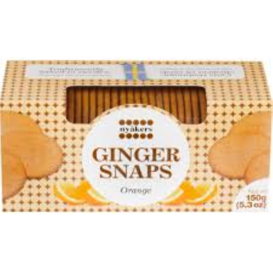 NYAKERS ORANGE GINGER SNAPS 150G